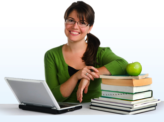 teacher with laptop computer