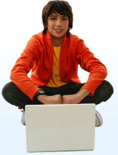 student with laptop computer