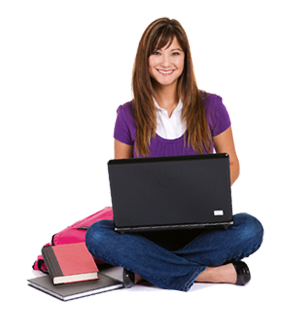 student with laptop computer