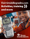 child holding TI calculator