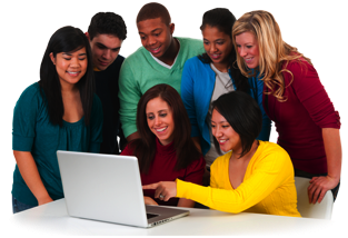 Group of Pupils with Computer